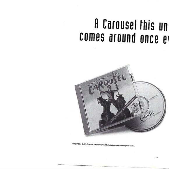 Carousel Tony Award Winner Musical Revival CD ADVERT 1990s Vintage Print Ad - Picture 2 of 4